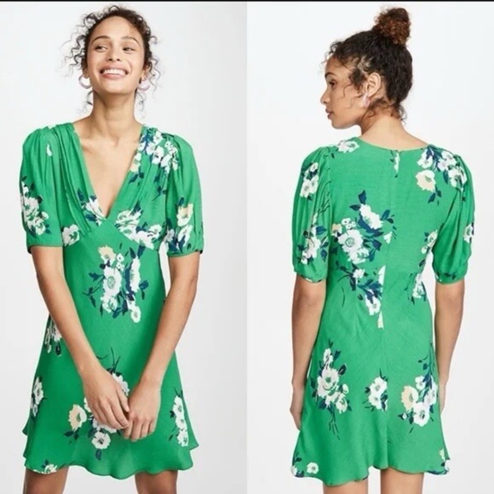 Free People Green Floral Mini Dress - Picture 3 of 11
